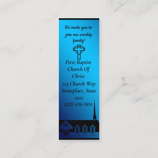 Aangepast Bladwijzer voor kerkuitnodiging Mini Visitekaartje (Achterkant)
