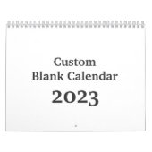 Aangepast blanco kalender 2023 met Feestdagen (Hoes)