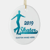 Aangepast blauw afbeelding Skating Ornament 2019 (Rechts)