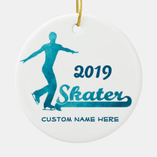 Aangepast blauw afbeelding Skating Ornament 2019