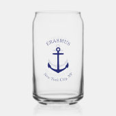 Aangepast blauw ankerembleem blikvorm glas (Achterkant)