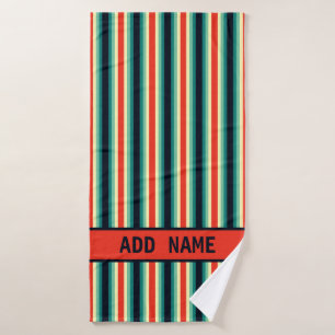 Aangepast blauw Aqua Green Yellow Red Badhanddoek