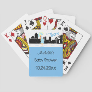 Aangepast blauw Baby shower deck speelkaarten