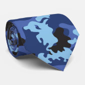 Aangepast blauw Camo-Stropdas Stropdas (Opgerold)
