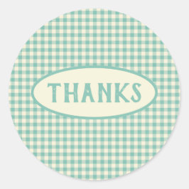 Aangepast  blauw controleringspatroon ronde sticker