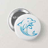 Aangepast blauw dolfijn Logo Ronde Button 5,7 Cm (Voorkant /achterkant)