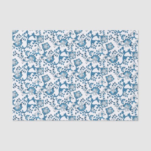 Aangepast blauw en wit Floral Porcelain China Tissuepapier (Voorkant)