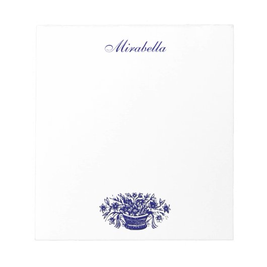 Aangepast blauw en wit toetsenblok notitieblok (Voorkant)