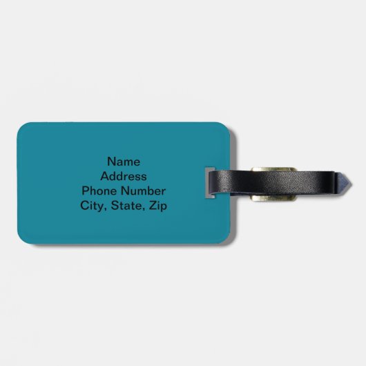 Aangepast blauw Fantasy Floral Bagagelabel (Achterkant horizontaal)