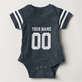 Aangepast blauw football truc baby romper