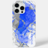 Aangepast Blauw Grijs Wit Modern Polygon Patroon Case-Mate iPhone Case (Achterkant)
