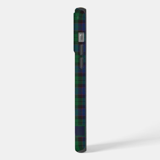 Aangepast blauw groen zwart geruit patroon iPhone hoesje (Linkerkant)