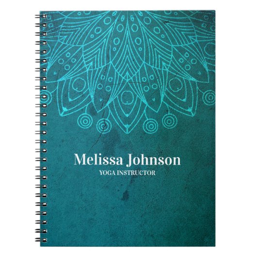 Aangepast blauw Mandala Notitieboek (Voorkant)