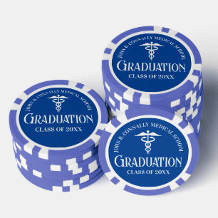 Aangepast Blauw Medische School Afsluitingsfeest Poker Chips