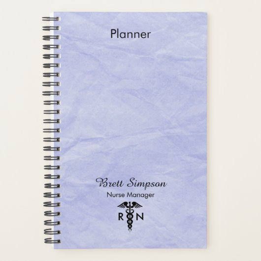 Aangepast blauw, professionele ingeschreven verple planner (Voorkant)