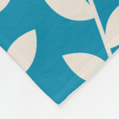 Aangepast Blauw Retro Blad Patroon Monogram Fleece Deken (Hoek)