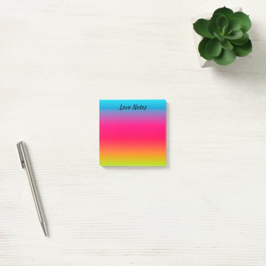 Aangepast blauw, roze en groen/geel post-it® notes (Kantoor)