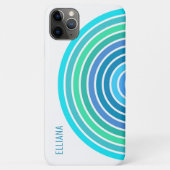 Aangepast blauw Turquoise groen Violet White Strip Case-Mate iPhone Case (Achterkant)