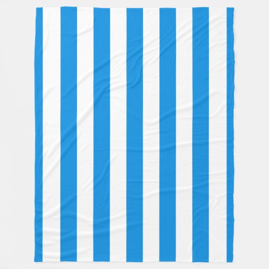 Aangepast Blauw Wit Gestreept Elegant Modern Groot Fleece Deken (Voorkant)