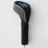 Aangepast Blauwe Monogram Golfheadcover (Schuin)