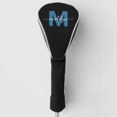 Aangepast Blauwe Monogram Golfheadcover (Voorkant)