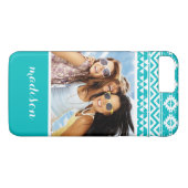 Aangepast Blauwgroen Aztec-proefpatroon voor foto' Case-Mate iPhone Case (Achterkant (Horizontaal))