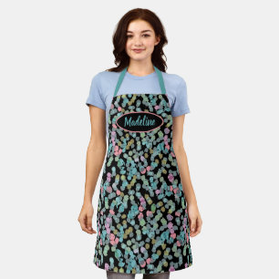 Aangepast Blauwgroen blauw roze Abstract Stip patr Schort