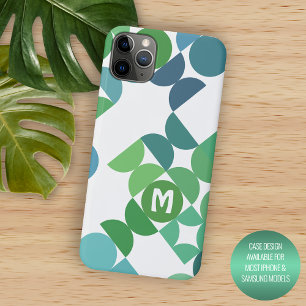 Aangepast Blauwgroen blauw Shamrock Green Retro Ar iPhone 11 Pro Max Hoesje