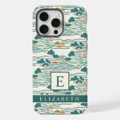 Aangepast Blauwgroen Groen Wit Blauw Abstract Patr iPhone Hoesje (Achterkant)