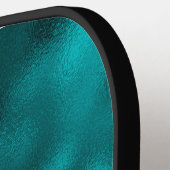 Aangepast Blauwgroen metaalgoud Pickleball Paddle (Links Detail)