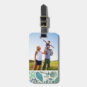 Aangepast Blauwgroen Zee dierentuin Bagagelabel