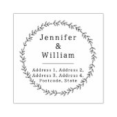 Aangepast bloemenkrans retouradres rubberstempel (Afrduk)