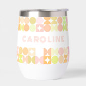 Aangepast Blush Pink Oranje Lime Green Art Pattern (Links)