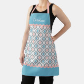 Aangepast Blush roze Turquoise Blue Ogee Pattern Schort (Insitu)