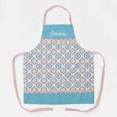Aangepast Blush roze Turquoise Blue Ogee Pattern Schort (Voorkant)
