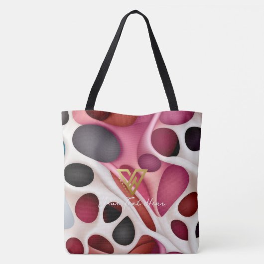 Aangepast: Blush Tones Bubble Array gepersonalisee Draagtas (Achterkant)