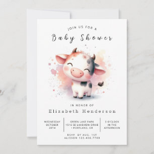 Aangepast Boerderij Kalf Koe Baby shower Kaart