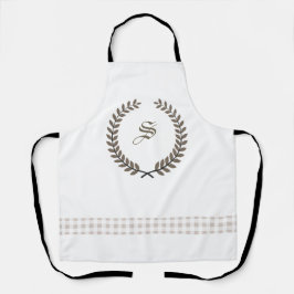 Aangepast Boerderij Monogram | Gingham Keuken Schort