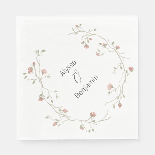 Aangepast Bohemian Wedding Napkin Servet (Voorkant)