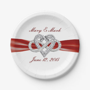 Aangepast Bord met rood lint, oneindig, 7-inch pap