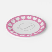 Aangepast bord monogram roze harten papier (Gekanteld)