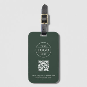 Aangepast bosgroen logo QR-crème Bagagelabel