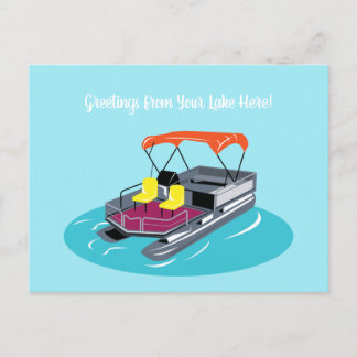 Aangepast Briefkaart Berichtenblauwe pontoon