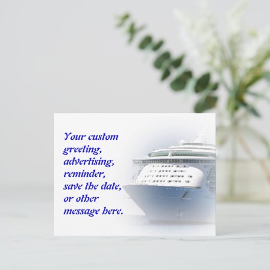 Aangepast Briefkaart cruiseschip (Staand voorkant)