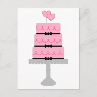 Aangepast Briefkaart roze Cake