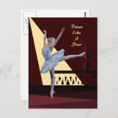 Aangepast Briefkaart "Swan Lake Ballerina" (Voorkant / Achterkant)