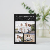Aangepast Briefkaart voor 3-fotocollage (Staand voorkant)