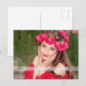 Aangepast Briefkaart voor geboortedag foto (Voorkant / Achterkant)