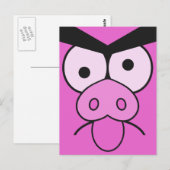 Aangepast briefkaart voor Mad Pig (Voorkant / Achterkant)