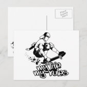 Aangepast briefkaart voor skateboarden (Voorkant / Achterkant)